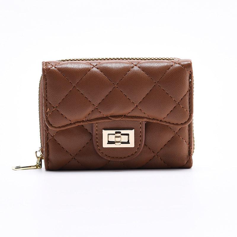 Новый Корейский Стиль Маленький Кошелек Женский Короткий Кошелек Модный Для Студенток Классический Кошелек Для Мелочи коричневый
