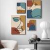Abstract Art Minimalist Line Face Canvas Painting Four Color Pattern Matisse Poster Office Living Room Home Decoration Mural No Frame
