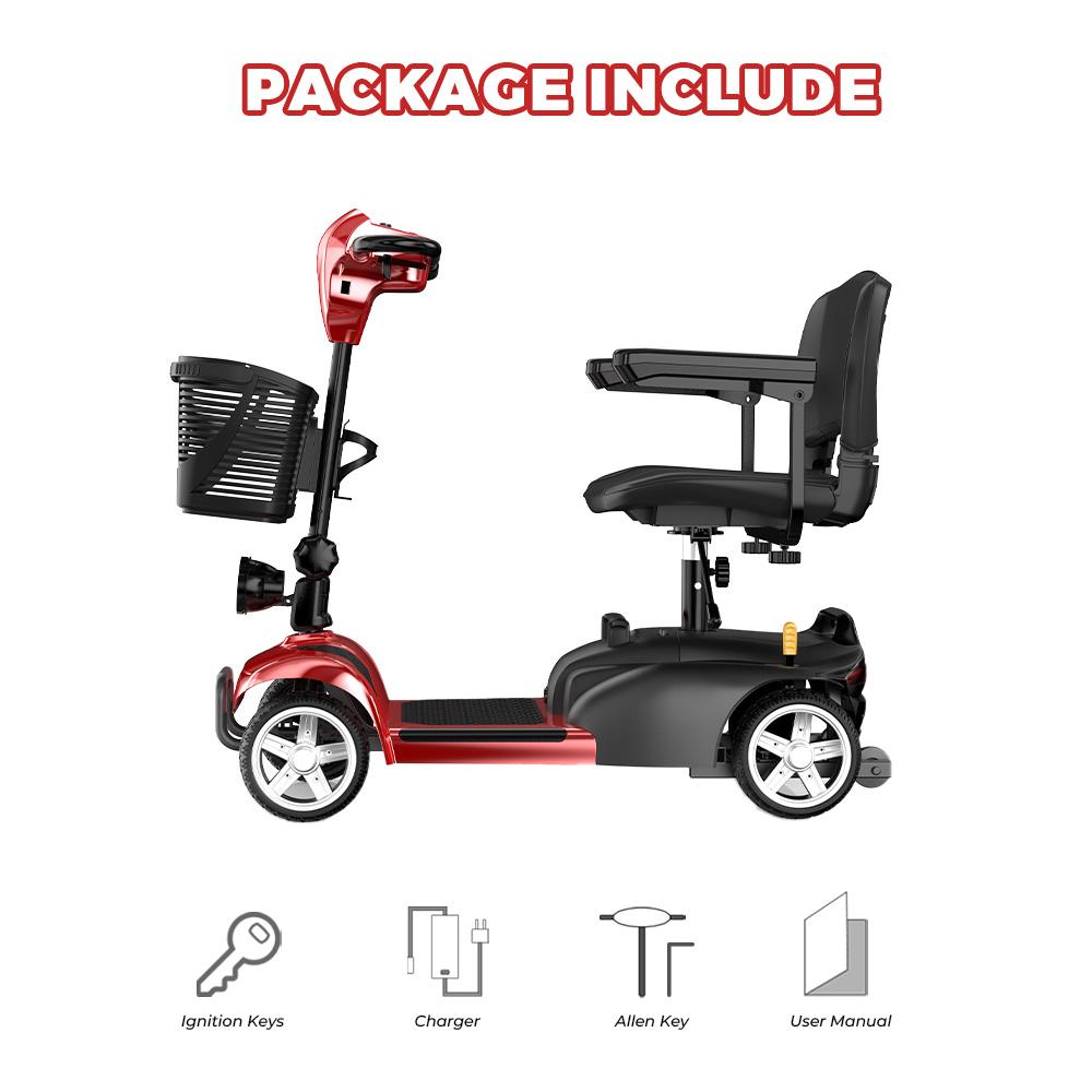 iScooter X02 Four-Wheel Scooter Suitable For Seniors/Disabled People 8KM/H 250W Motor 24V 12AH Battery Range 20KM Foldable Electric Scooter