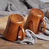 280ml Coffee Mug Large Capacity Japanese Style Tea Cup Natural Jujube Wood Beer Milk Tea Water Cup With Handle Bar Drinkware