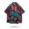 Hong Kong-style retro Hawaiian short-sleeve floral shirt for men and women, couple's beach shirt