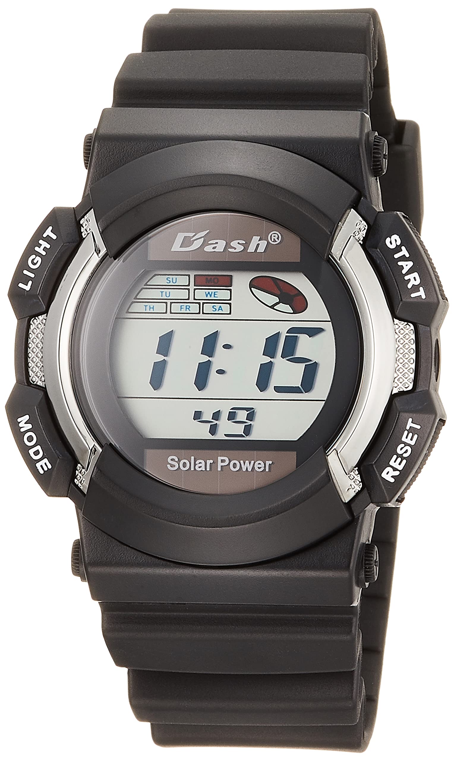 

[Arias] Солнечные цифровые часы Dash Watch водонепроницаемые многофункциональные с подсветкой уретановый ремень ADWW19021SOL-03 мужские черные