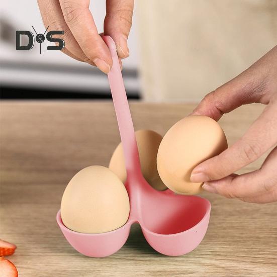 Silikon eggekoker 3/5 hulrom Langt håndtak varmebestandig lett drenering eggkoker dampende koppholder Kjøkkenutstyr
