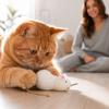 Plush Catnip Mouse Toy Soft Stuffed Animal Pet Toy with Long Tail and Whiskers for Cat Interactive Play and Exercise