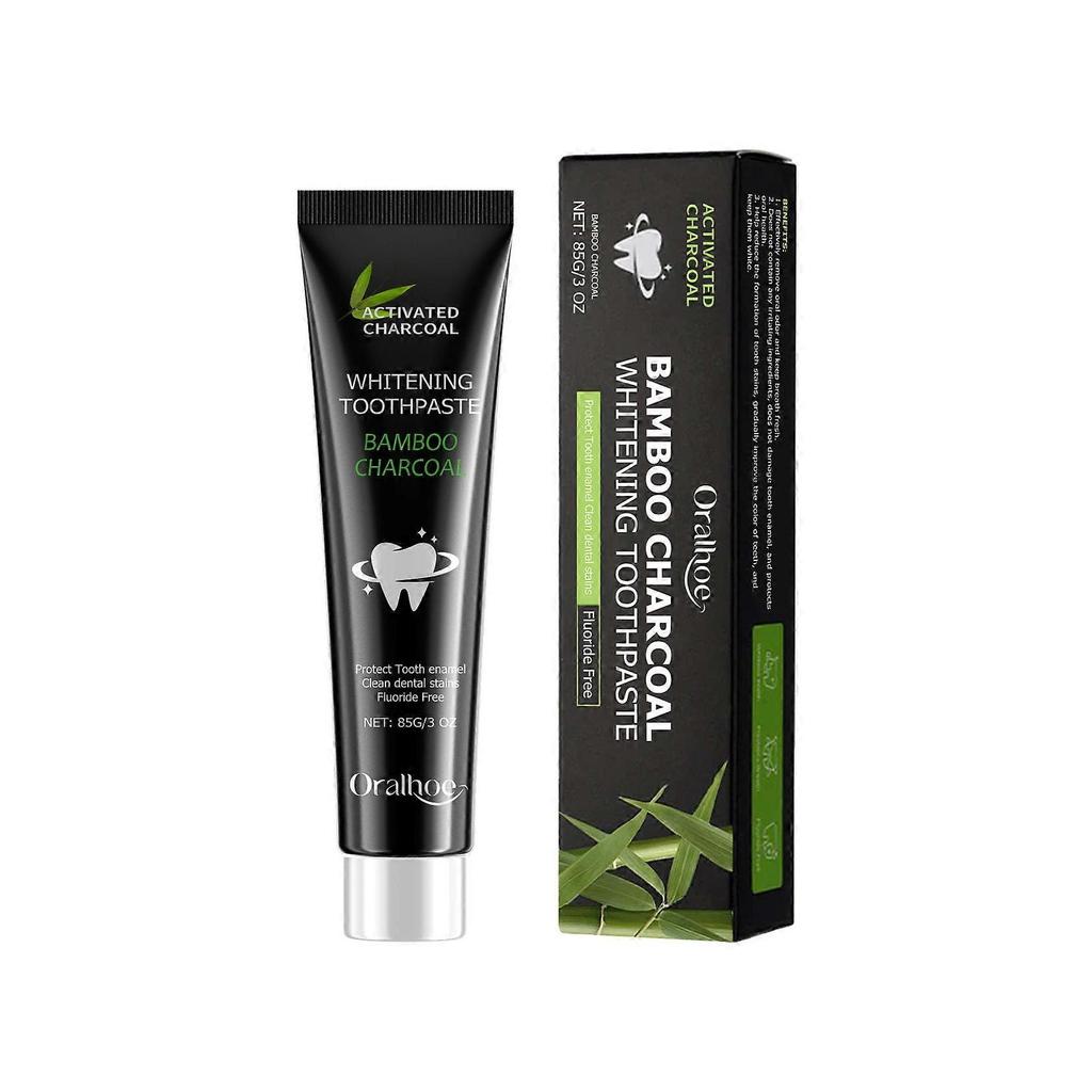 Bambuskohle Zahnpasta für frischen Atem, Aufhellung der Zähne und Entfernung von gelben Zahnverfärbungen Zahnpasta