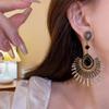 Light Luxury Tassel Dangle Earrings Exaggerated Vintage Earrings Rhinestone Peacock Earrings  Girls