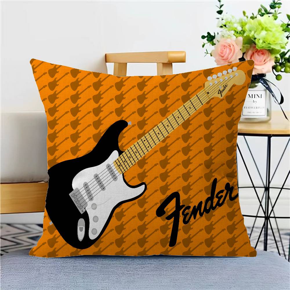 

Fender Guitar Cushion Cover Polyester Sofa Cushions Decorative Throw Pillows Home Decoration Pillowcover 12x12Inch