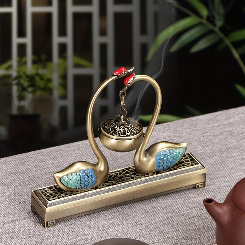 1PC Swan Lake Chinese Incense Dual-purpose Furnace Home Desktop Small Ornament