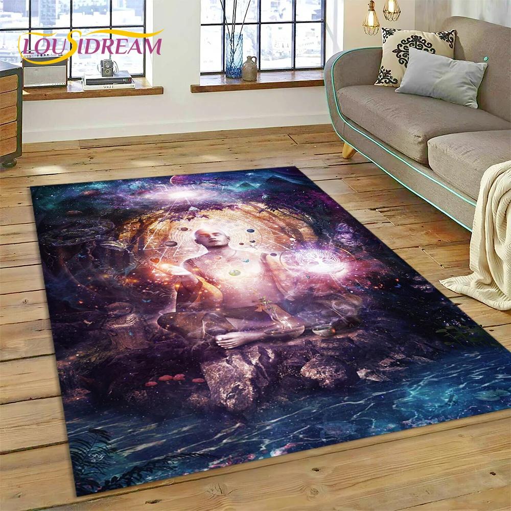 Naturalize Yoga Zen Meditatie Regenboog 7 Chakra Tapijt Vloerkleed voor Thuis Woonkamer Slaapkamer Bank Deurmat Decor, Vloerkleed Antislip Mat