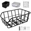 WAIZY Bicycle Rear Basket (Black, with Storage Bag)