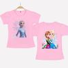 Disney Frozen Princess Elsa Summer Graphic T-shirt Hollow Series Short-sleeved T-shirt