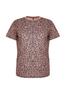Women's Fashion Plus Size T-Shirt Crew Neck Short Orange Slit and Ruffle Detailed Boyfriend Knitted T-shirt