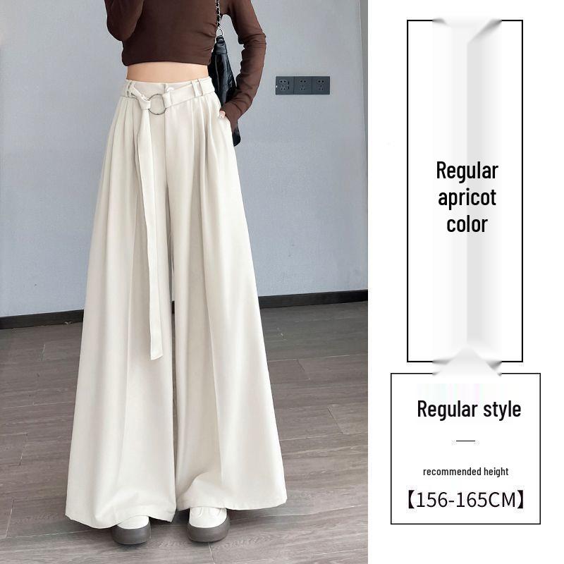 

Spring/Summer 2026 Women s High-End Wide Leg Drape Pants: Elastic Waist, Slimming, Casual and Loose Fit. 2XL (135-150 lbs)