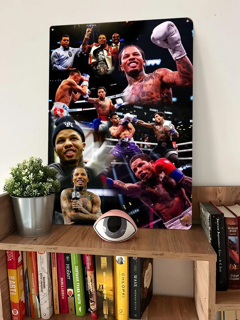 Gervonta Davis Collage  Boxer Poster Boxing Tinplate Sign Wall Art Mural Customizable Metal Signs for Wall Art Decoration Retro