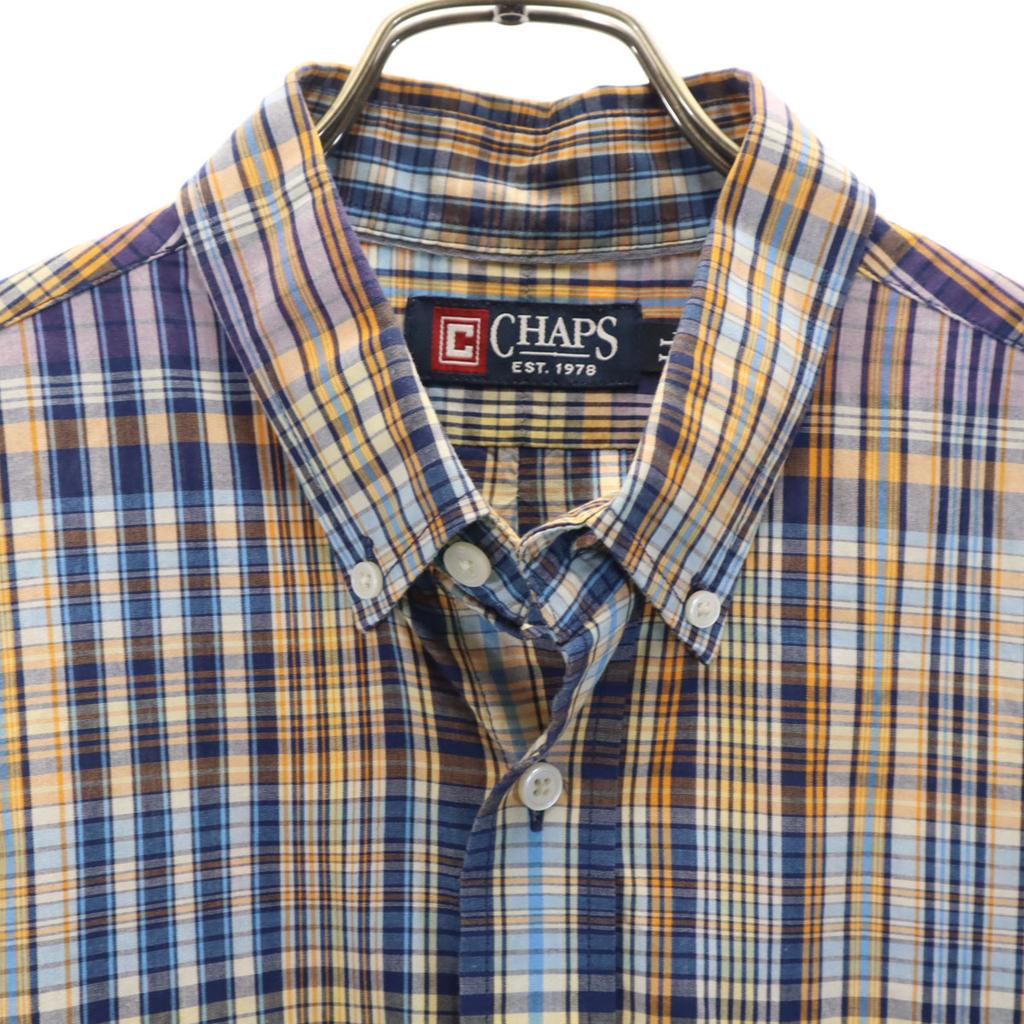 CHAPS check Short sleeve Button down shirt LL Blue Men's Used