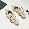 Summer evening breeze low-heeled sandals French beautiful bag head new summer wear semi-drag pointed single shoes