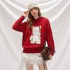 UNIFREE Hooded Bear Jacquard Knit Sweater