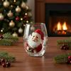 Langlebiges Heiß- und Kaltgetränkegeschirr Weihnachts-Stammloses Glas Tasse Weihnachtsmann Dekorative Trinkglas Einzigartiges Feiertags-Küchengeschirr Transparentes Wasser