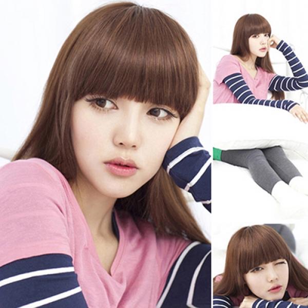 Pretty Girl's Clip On/In Neat Bang Straight Fake Fringe For Bob Hair Style KTB