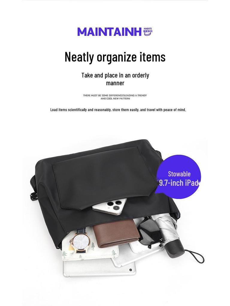 Men's Casual Crossbody Bag - Minimalist, Large Capacity, Functional Leather Messenger for Business Commute