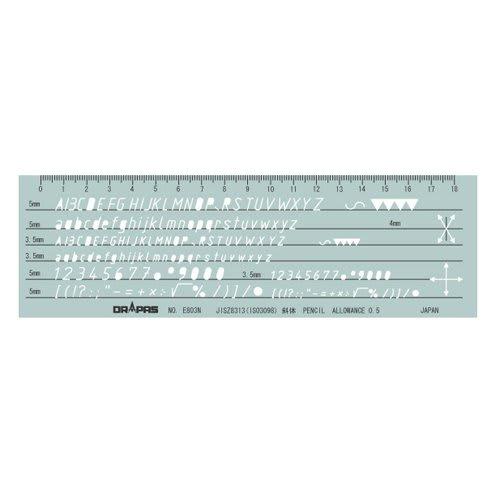 Drapus Template Alphanumeric ISO 31-803 E-803