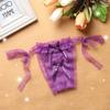 Sexy Open Cut Thong Lace T Pants Women's Underwear Solid Transparent Low Waisted Large Size Sexy Lace Up Panties