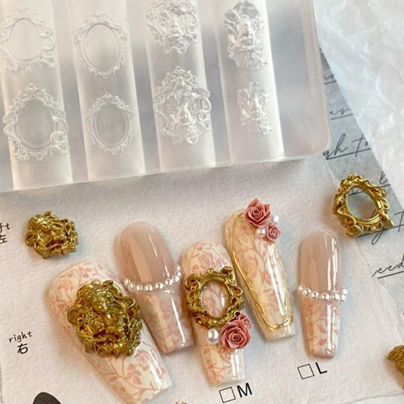 Flexible Silikonform für Medusa-Rahmen Nagelkunstdekorationen DIY Bastelwerkzeug Wiederverwendbares Schmuckherstellungszubehör