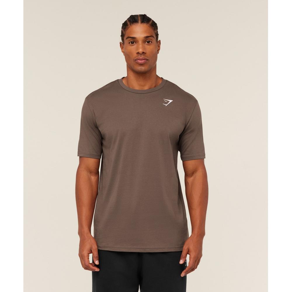 Gymshark CresT T shirT sofT Brown A1a3j Nbzv