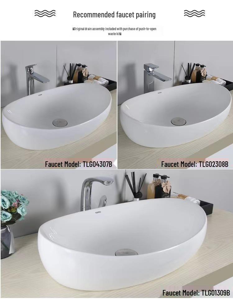 TOYO Ceramic Countertop Basin PJS01W/02/03W Tabletop Bathroom Washbasin LW709B