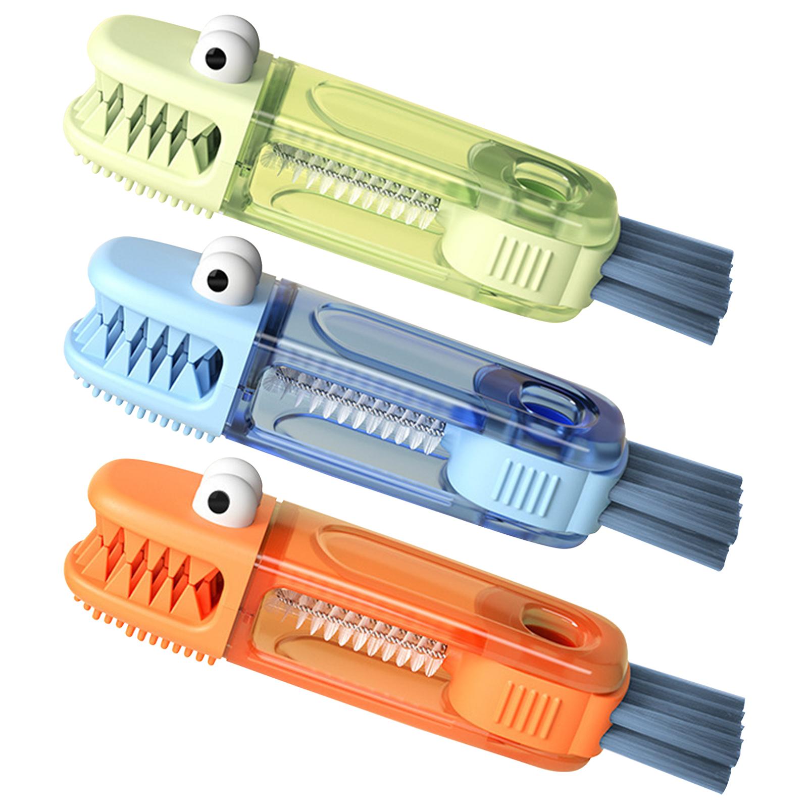 4 in 1 Crocodile Crevice Cleaning Brush Multifunctional Cleaning Brush Portable Cup Lid Cleaner Home Kitchen Crevice Brush Tools