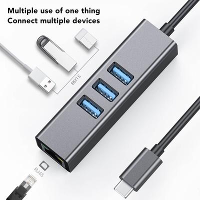 Profesjonalny Ekspander USB Szybki Transfer Danych Hub USB3.0 do Megabitowego RJ45 dla Laptopa Mobilnego HDD Drukarki Kamery
