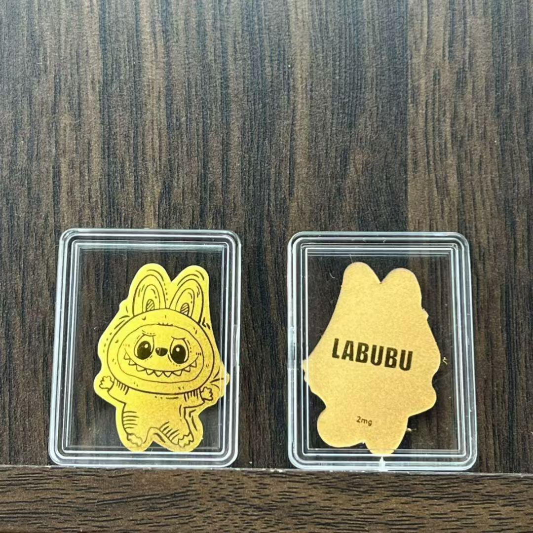 New Labubu 999 Pure Gold Phone Sticker - 2mg Gold Valentine s Day Gift Contains 2mg gold phone sticker