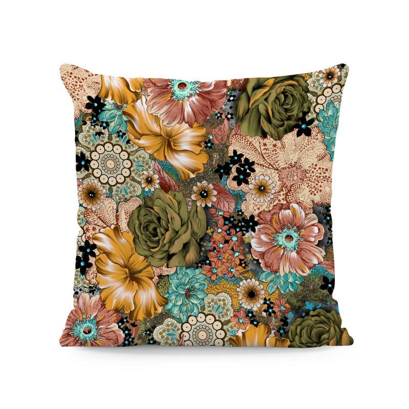 Home Decor Colorful Floral Patterns Pillow Covers for Home Pattern Cushion Cover Suitable for Sofa Bedroom Car Pillow Cover