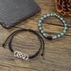 Black Crystal Stone Hand Chain With Geometric Design For Travel And Gifts