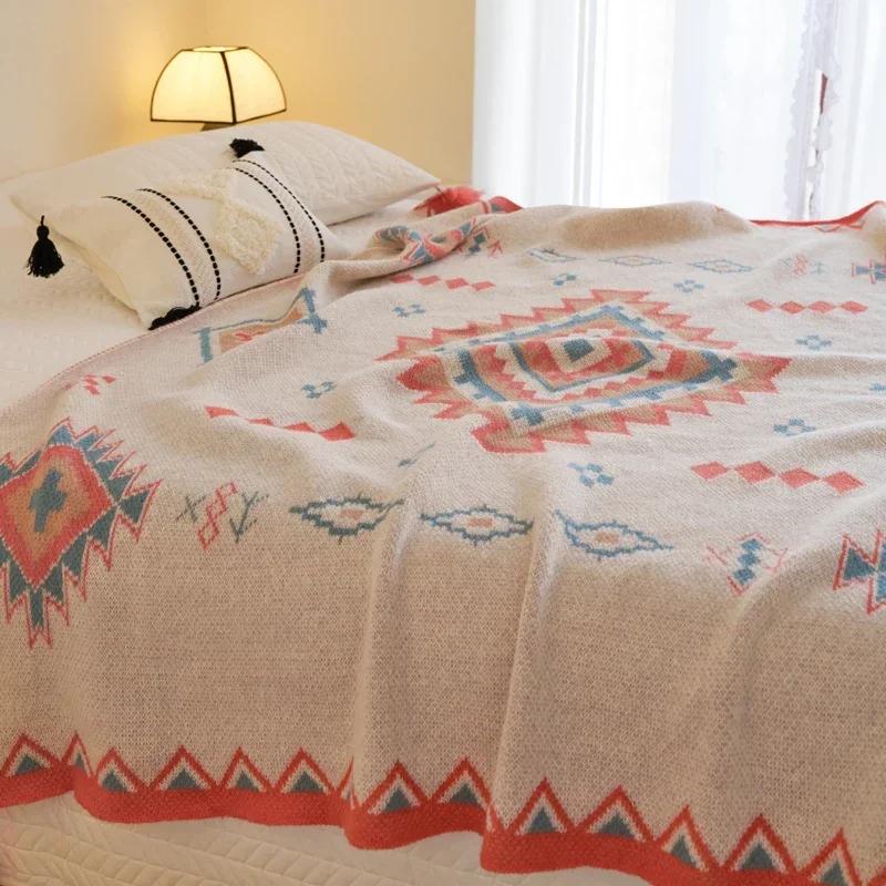 Bohemian Blanket Soft Sofa Cover Summer Blanket Office Nap Blankets Air Conditioning Blankets Knit Blanket For Travel