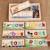 English Spelling Flashcards: Parent-Child Educational Battle Game with Wooden Blocks