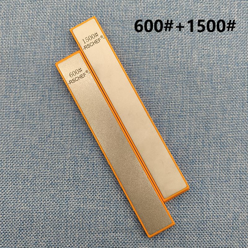 RSCHEF 2pcs set Diamond Sharpening Stones Set - Multi-Grit Knife & Tool Sharpener with Angle Guide for Outdoor/Kitchen Use