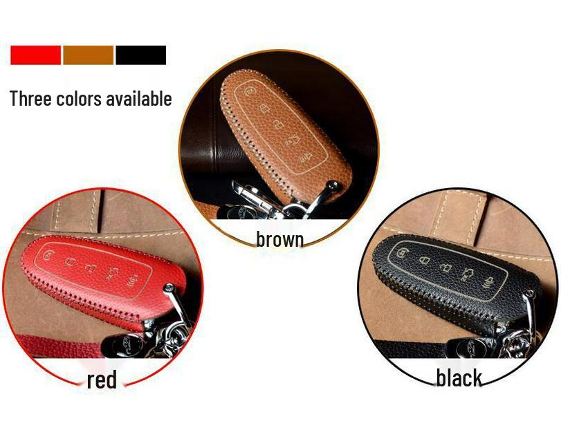 Genuine Leather Key Cover for Ford Edge/Explorer