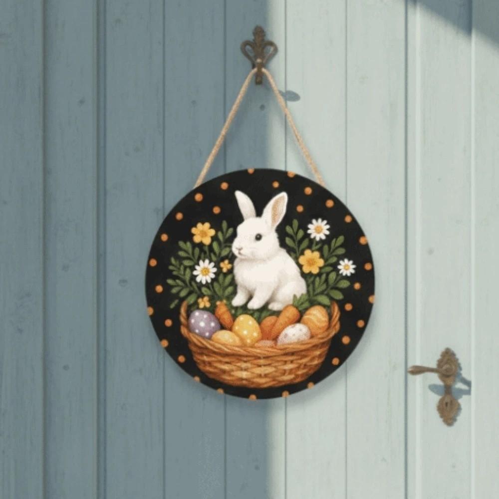 Carrot Door Hanging Ornaments Egg Easter Day Door Decoration Shop Wooden Easter Pendant  Wall