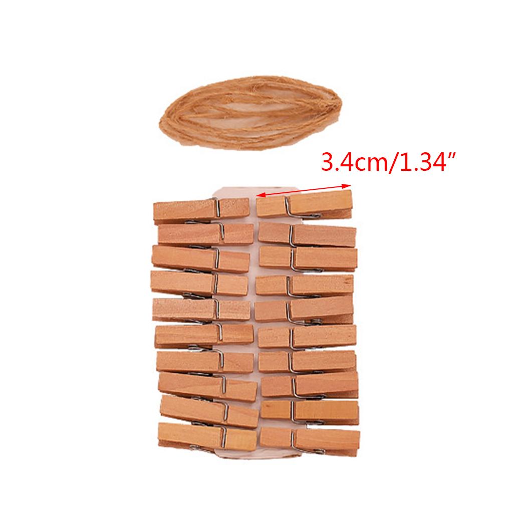 20Pcs/lot DIY Clothespins Paper Pegs Stationery Wooden Photo Clips Craft 3.4cm