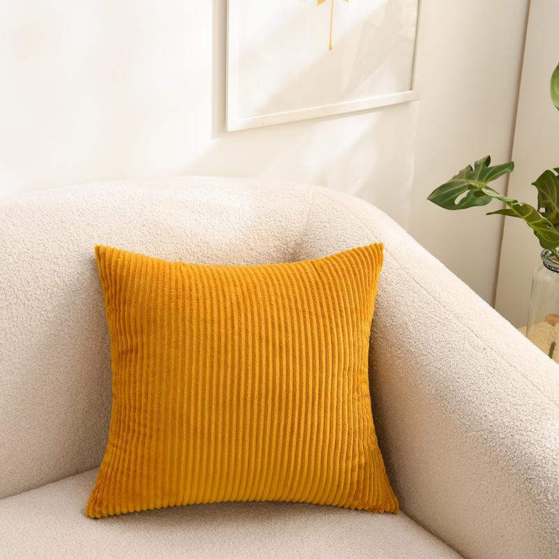 Double-Sided Texture Corduroy Striped Throw Pillow Covers, Modern Aesthetic Pillowcases Vintage Cushion Covers for Living Room Bedroom Sofa
