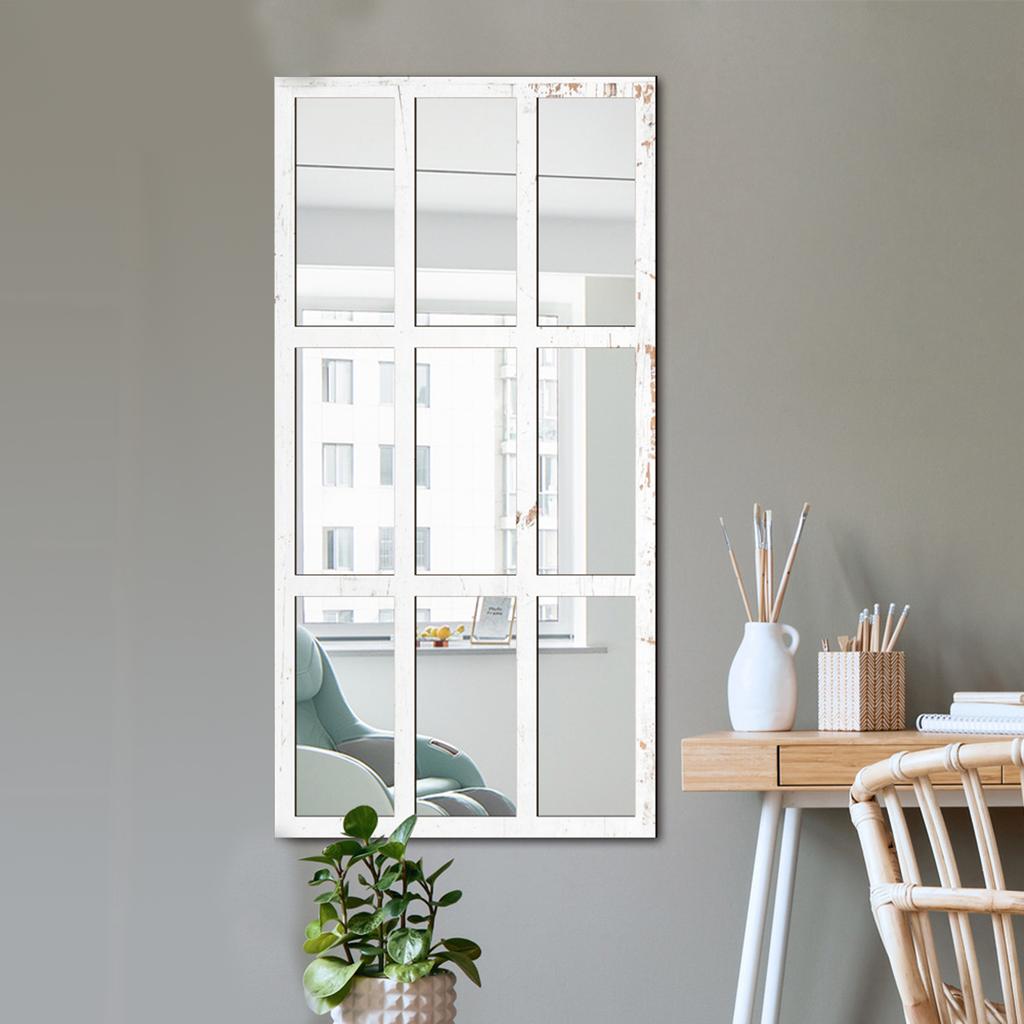 Decorative Wall Mirror Minimalist Imitation Window Wall Mirror Wall Decor for Living Room Farmhouse Bathroom Kitchen Bedroom