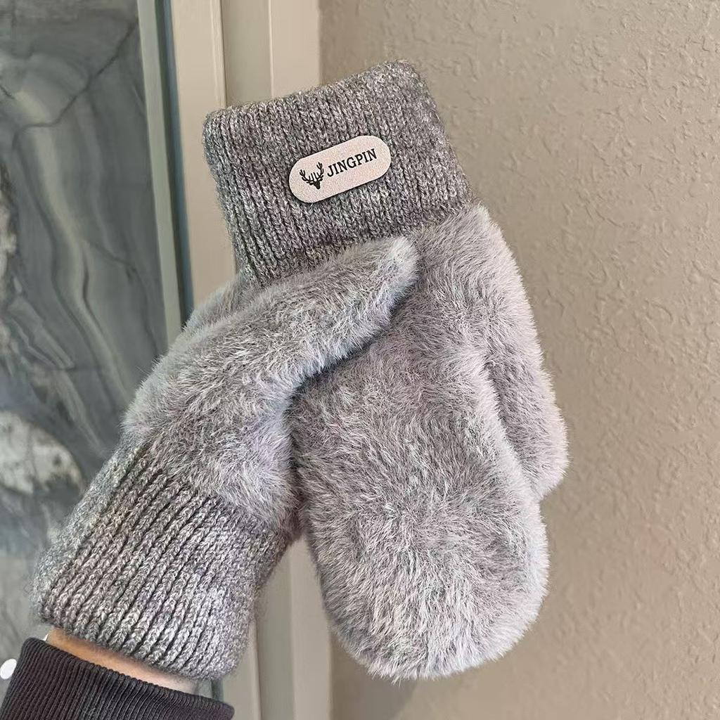 Pack finger winter ins cycling cute Korean version velvet thickened cold-proof woman