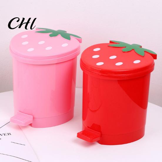 Secchio della Spazzatura Pattumiera Grande Capacità Buona Capacità di Carico Forma Raffinata Conveniente Alta Durabilità Contenitore per Rifiuti Decorativo Plastica Stile Fragola