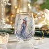 Printed Glass Cup for and Beverages, Household Drinking Tumbler with Pattern
