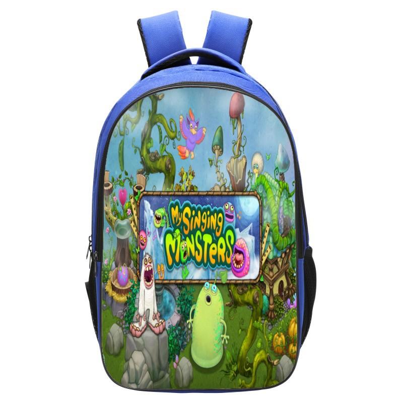 School Bag Monster Choir School Bag, Blue 16 Inch 13 Elementary School Backpack