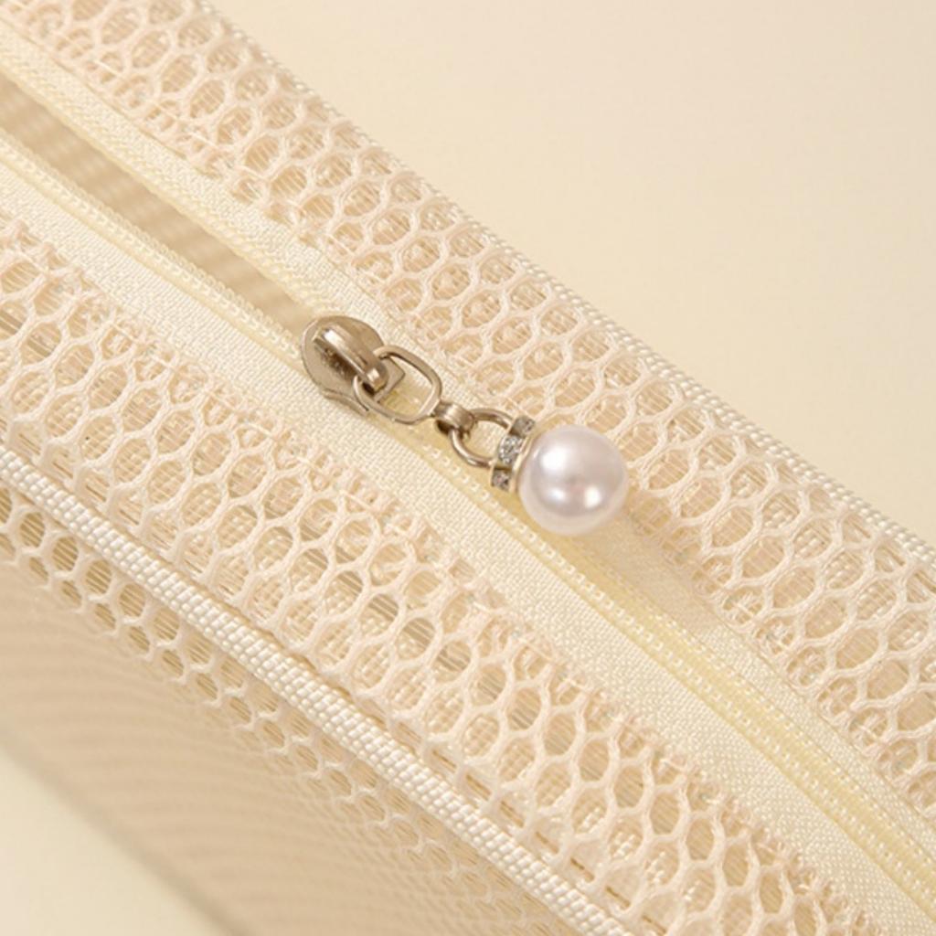 1PC Dopamine Color Storage Bag Large Capacity Breathable Mesh Cosmetic Bag Lightweight with Handle Coin Purse