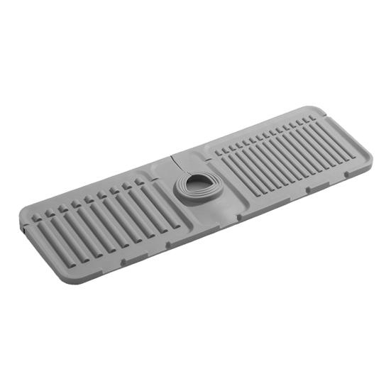 Silicone Drain Mat for Kitchen Sink Faucet Draining Mat Slope Design Easy Installation Adjustable Hole Size Sink Mat Strong Weight Capacity