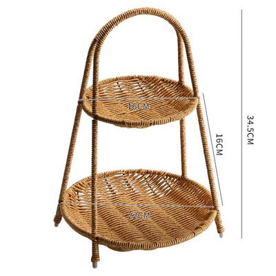 Europäischer Stil Faux Rattan Mehrschichtiger Obstkorb