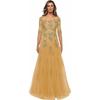 Abendkleid Elegantes Spitzen Brautkleid Damen Formell Ärmel Tante Kleid Kleid